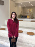 莎妮朵罗大码女装卫衣女胖mm冬装新品胖人显瘦遮肚保暖加绒红色上衣17688 红 常规 无绒 L建议100-130斤穿着 实拍图
