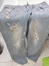 衣然呈品美式黄泥染破洞水洗牛仔裤男士潮牌宽松直筒高街秋冬新款休闲裤子 黄泥染 2XL【建议135-150斤】 实拍图