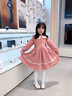 安妮优儿（Anneyol）女童连衣裙秋季2025新款秋装小女孩秋冬裙子儿童洋气女童装公主裙 粉色 100 实拍图