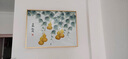 木品缘新中式电表箱装饰画免打孔翻盖客厅餐厅配电箱电闸遮挡挂画 H平安富贵【铝合金框】横版 高40*长50CM拉丝黑框【可遮30*40以内电箱 实拍图