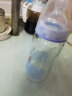 NUK德国进口 婴儿宽口玻璃奶瓶新生儿耐高温彩色奶瓶120\/240ml 蓝色240ml(6-18硅胶)+把手+吸管 实拍图