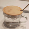 乐唯诗（NERVISHI） 玻璃牛奶杯北欧浮雕风简约玻璃杯早餐杯玻璃水杯牛奶杯玻璃茶杯 【2只|带盖带勺】欧式浮雕早餐杯 实拍图