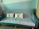欧柏盛布艺沙发床简约新款科技布猫爪皮双三四人可折叠客厅小户型出租房 雾霾蓝色(亲肤棉麻布) 四人位 2m *加宽1.1米）+抱枕 实拍图