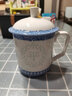 富丽元景德镇陶瓷茶杯带盖办公会议杯子青花瓷泡茶水杯logo定制刻字 青花玲珑平安 500ml 1只 实拍图
