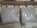 南柯一梦亚麻纯色抱枕被办公室午睡毯子午休毯两用抱枕多功能透气汽车靠垫 浅灰色 40*40（展开110*150）cm 实拍图