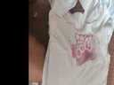 梨喃【2件装】t恤女超火新款印花短袖夏季显瘦韩版学生上衣宽松体恤 奶白(油画熊)+白(单纯女孩胸标) XL :【建议120-140斤】 实拍图