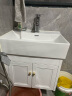 意洁利小户型蜂窝铝浴室柜组合小尺寸加深洗手盆柜迷你洗脸盆窄款洗漱台 F40x42cm白色吊柜常规盆+漱口抽拉 配普通圆弧层架镜柜 实拍图
