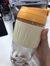Jeko&Jeko玻璃双饮杯吸管杯 水杯学生 便携网红咖啡杯男女高颜值杯子大容量 橙香黄【高硼硅玻璃杯】 600ml 实拍图