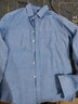 罗蒙（ROMON）牛津纺长袖衬衫男士弹力抗皱白衬衫舒适修身衬衣外套男蓝色L 实拍图