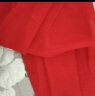 上海故事100%羊毛围巾女围脖女春秋季素色百搭纯色围巾夏天红色披肩生日 大红 实拍图