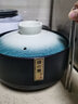 陶煲王单柄砂锅1.5L干烧不裂煲汤炖锅煮粥小号1-2人长柄陶瓷奶锅带把手 石纹绿 3L 实拍图