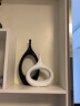 恒瓷美 创意陶瓷家居装饰个性工艺品客厅酒柜玄关黑白现代椭圆花瓶摆件 实拍图