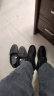 红蜻蜓男鞋皮凉鞋夏季镂空透气软底爸爸鞋真牛皮鞋子 黑色 42 实拍图