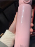 希诺（HEENOOR）保温杯女高颜值不锈钢弹盖单手开盖水杯车载送闺蜜礼物可爱学生杯 樱花粉-细长易握3039- 360ml 实拍图