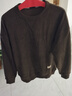 马登女装 美式复古雪尼尔卫衣秋季慵懒套头长袖打底衫休闲圆领上衣 咖啡色 S 实拍图