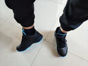 乔丹QIAODAN男鞋球鞋2025毒液皮面防水低帮篮球鞋缓震防滑运动鞋 黑色/天蓝 42 实拍图