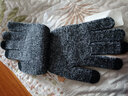 触屏手套男女款拉绒保暖骑行开车防寒针织毛线韩版学生防滑情侣手套 黑白(男款) 均码 实拍图