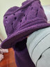 浩冠 帽子女冬季中老年人毛线帽连体帽老人帽子围巾脖套保暖帽秋冬天奶奶妈妈帽 深紫 均码 实拍图