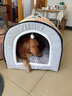KimPets狗窝大型犬冬季保暖狗狗床可拆洗冬季猫窝封闭式狗屋冬天宠物用品 黄灰拼接色+加厚毛毯 3XL号【100*70*60cm适合75斤内】 实拍图