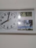 七王星相片日历温度挂钟卧室办公石英钟挂座两用钟表摆放带支架相框挂表 日历温度相片钟表-白框 12英寸 长31高20厘米 实拍图