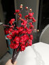 花艺赫家饰  仿真梅花枝假花摆件绢花腊梅干花桃花客厅摆设花束中式家居装饰 60cm大红色中式梅花【5支】 实拍图