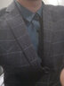 海派浩宇格子西装西服套装男修身商务正装深灰色面试职业装两件套礼服 9911深灰色 XL (175) 实拍图