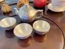 茂林銀樓 银茶壶S999足银茶具百福功夫泡茶银茶杯双层隔热银器送长辈礼品 五福临门一壶3杯共265g+鉴定证书 实拍图