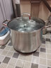 功达 304不锈钢汤锅家用煲汤锅小奶锅煮稀饭锅粥锅复底汤锅蒸锅两用 304高汤锅无蒸笼 28cm 实拍图