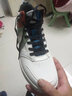 特步男鞋板鞋男运动鞋子男保暖高帮鞋新品秋男士皮面休闲鞋耐磨 米绿红 45 实拍图