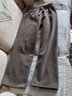 浪莎欧棉绒阔腿裤女春秋季高腰显瘦灯芯绒小个子加绒休闲直筒拖地裤子 无口袋摩卡色-常规【加绒】 L 111-125斤 实拍图