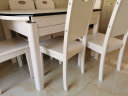 简派印橡 岩板餐桌简约现代可伸缩折叠小户型家用实木饭桌圆餐桌椅组合FR-103Y02 加厚岩板白色 1.35米一桌六椅 实拍图