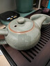 祥业哥窑功夫茶具整套装家用办公室现代简约轻奢中式陶瓷泡茶壶茶杯 哥窑一壶二杯+竹制山外山茶盘-小 实拍图