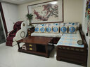 质道 红木家具 非洲花梨（学名：刺猬紫檀）实木沙发新中式客厅带抽屉储物转角贵妃沙发 三件套(三人位+贵妃+大茶几 ) 实拍图