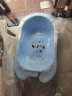 日康（rikang） 婴儿浴盆宝宝洗澡盆可搭配洗澡网加厚坐躺两用折叠浴盆 0-6岁 蓝色+戏水礼包+水温计（无躺板） 实拍图
