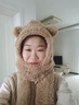目丸 小熊耳朵帽子围巾一体女秋冬季连帽围巾百搭韩版可爱少女保暖学 【双层加厚】咖色 实拍图