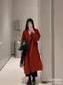 APLKTE西西里红色双面羊毛大衣女中长款2026秋冬新款宽松感毛呢外套 红色 XL 建议151-170斤 实拍图