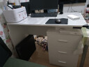 美宜德曼 电脑桌 1米右三抽简约办公台式职员桌家用学习写字桌子 白色  实拍图