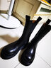 DEEP BREATH深呼吸女鞋轻盈牛皮高筒切尔西靴烟管靴女靴AX15132 黑 38 实拍图