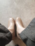 CNE秋冬新款时尚休闲圆头拉链纯色简约粗跟短靴女靴2T46201 深粉色DNK 39 晒单实拍图
