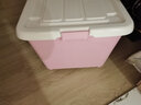 茶花（CHAHUA）茶花收纳箱大号80L 塑料加厚储物箱塑料储藏有滑轮整理箱 【80升*1个装】马卡龙粉-带轮 80L 实拍图