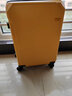 欧遥行李箱男铝框密码拉杆箱子韩版潮流大容量可登机女旅行皮箱次日达 黄色【黑框款-升级带充电口】 22英寸 -短途箱-商务出差短期旅游 实拍图