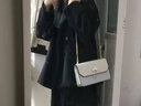 新款斜挎包小包包女时尚小方包猫耳个性潮流女包单肩包甜美女生链条包 米白色 实拍图