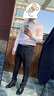 汉尼（HANY）法式衬衫男长袖结婚商务男士西装法袖袖扣西服袖口纯棉免烫白衬衣 布里顿纯白 【尖领-麦穗纹】 47 实拍图
