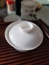 瑞玖 骨瓷功夫茶杯茶道泡茶品茶盖碗功夫茶具白水墨虾骨质瓷陶瓷茶具 纯白茶具套装6件（可加杯） 实拍图