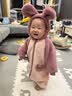 papa爬爬秋冬季男女宝宝动物爬服连体衣加厚抱抱绒保暖婴儿哈衣 小兔宝宝 80cm 实拍图