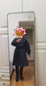 波司登（BOSIDENG）【反季】风衣羽绒服女款中长款加厚新国标90绒商场同款修身外套 黑藏青5295 S 160/84A 实拍图