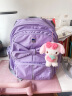 乐同护脊小学生书包人体工学护脊减负简约大方透气 蝴蝶结系列 大童芋紫色| 6年级或初中 实拍图