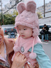 卡度熊（KADUXIONG） 婴儿帽子秋冬款宝宝冬季可爱超萌套头帽女幼儿儿童护耳帽男童冬 兔子-粉色 5个月-3岁（头围45-50cm） 实拍图