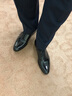 THOM WILLS商务正装皮鞋男牛皮手工三接头真皮英伦牛津鞋男士年轻人新郎婚鞋 黑色亮皮+皮底款B034-H1 39 /6.5码 实拍图