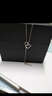 心草s999足银几何方块项链女轻奢时尚一字流苏长款520情人节礼物 白金色 实拍图